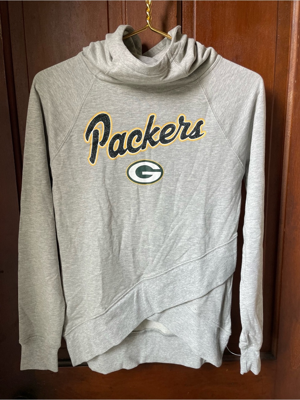 NFL Team Apparel girls large 14 long sleeve gray Greenbay Packers top